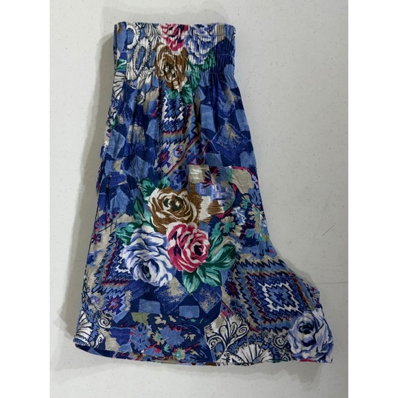 Byer Shorts Skort Size Small Blue Floral Rayon Vintage 90s High Rise Pleated USA - Picture 10 of 10